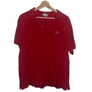 Lacoste Sz 6 XL Short Sleeved Red Polo Shirt